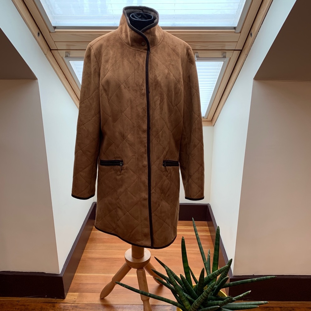 Orvis Barn Coat Quilted Like New Faux Shearling